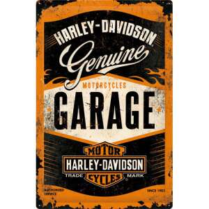 Harley Davidson Garage fémtábla, 40 x 60 cm, vintage stílus, motoros garázs dekoráció - Fémtábla