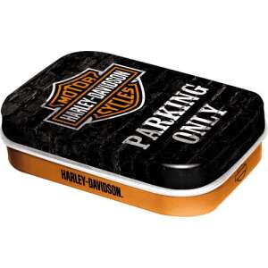 Harley Davidson Parkovanie Len Metalová Škatuľka s Mentami - Potraviny & Nápoje