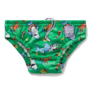 Bambino Mio úszópelenka Bubbles mintával, 6-12 hónapos babáknak, zöld színben cápákkal és halakkal - Bambino Mio