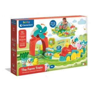 Clementoni Baby Farm Train Playset, oktató, interaktív, 12 hónapos kortól, 4 karakter, hanghatások, elektronikus hangok, 61 x 83 cm - Clementoni
