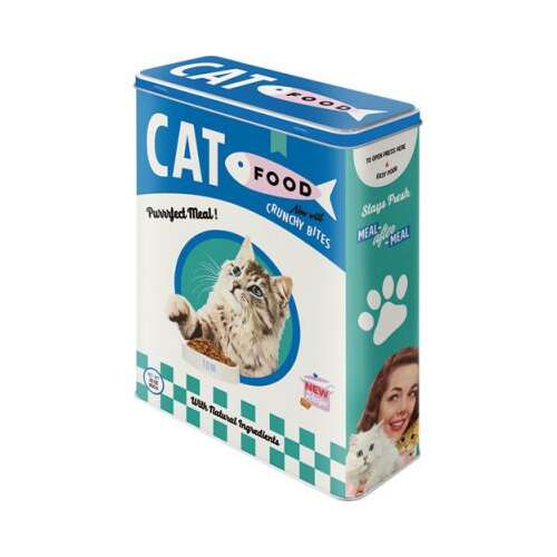 Macskaeledel Tárolódoboz, Retro Design, Fém Doboz, Konyhai Tároló - Cat