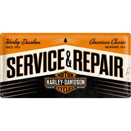 Harley Davidson Szerviz & Javítás Fémtábla, 50 x 25 cm, American Classic, Milwaukee, USA - Fémtábla
