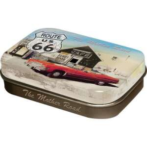 Route 66 tin with US car design, mint candy box - Cukorka