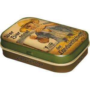 RETRO Wer Bier Trinkt - Cukorka tin box with peppermint dragees - Cukorka