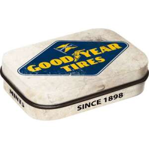 GoodYear Tires mint tin, vintage design, metal box with hinged lid - Cukorka