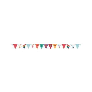 Peppa Pig Party Banner, 3.3m long, colorful triangle flags with Peppa Pig characters and rainbow design - Party Decoration