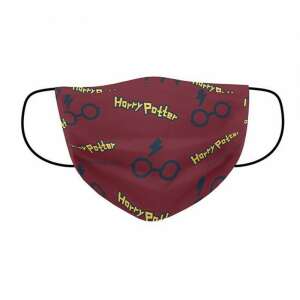 Harry Potter glasses face mask for kids, red with yellow glasses pattern - Mouth mask
