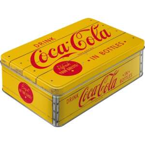 Coca-Cola Yellow Storage Box, Metal Tin, Vintage Design - Kitchen Storage Container