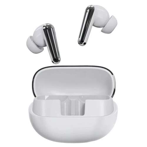 WiWU Reno T19 white TWS earbuds with active noise cancellation and charging case
