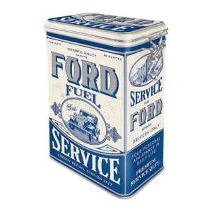 Ford Fuel Service Storage Tin, Vintage Car Design, Metal Container, 1.3L - Kitchen Storage Container