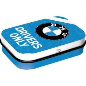 BMW Drivers Only Mint Tin, blue metal tin with BMW logo and Drivers Only text, perfect for storing mints or small items - Cukorka