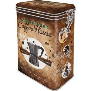 Coffee House Gran Gusto d'Italia Coffee Storage Tin with Vintage Design - Kitchen Storage Container