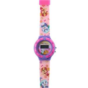 Ceas digital Nickelodeon Paw Patrol pentru fete, roz și violet cu personaje Paw Patrol pe curea - Nickelodeon