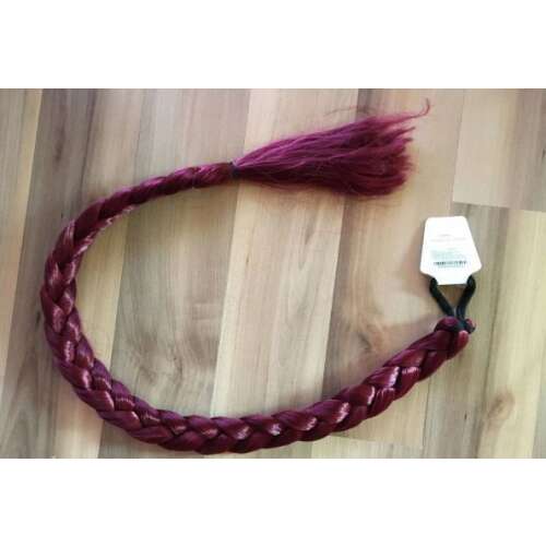 BURGUNDI VÖRÖS Hosszú Felgumizható Hajfonat Copf Póthaj 80CM 96438787 - Póthaj