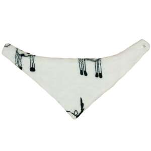 Fehér pamut babasál fekete szarvas mintával - Gyerek sál