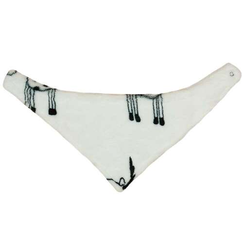 Fehér pamut babasál fekete szarvas mintával