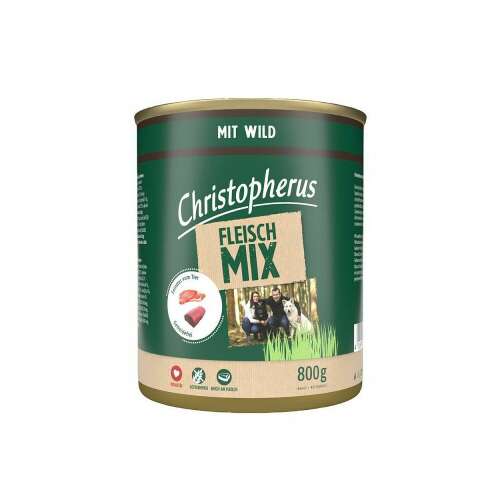 Christopherus Fleisch Mix nedves kutyaeledel, 800g-os dobozban, vadhússal, minden életszakaszban - Nedves kutyaeledel