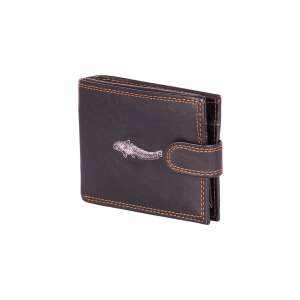 Barna bőr pénztárca hal mintával, Horgász Pénztárca Harcsa Fekete - Férfi pénztárca