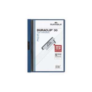 Durable Duraclip 30 A4 mappa, kék, 30 lapos kapacitás, rugalmas klippel - Durable