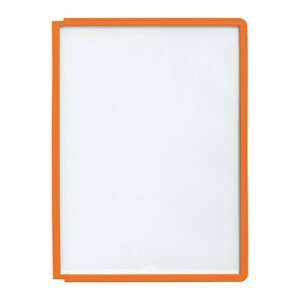 Durable Sherpa PP narancs bemutatótábla, tükröződésmentes fóliával, pattintható címkefüllel, kompatibilis a Durable Sherpa bemutató tábla tartókkal - Durable