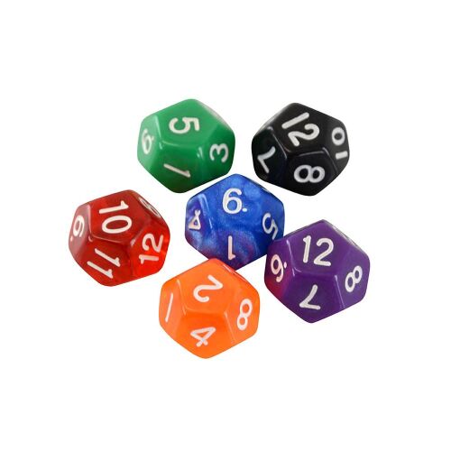 Dobókocka 12 oldalú dobókocka készlet társasjátékokhoz és matematika oktatáshoz - Társasjáték