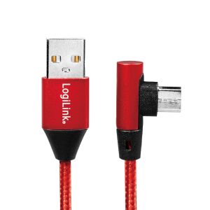 Czerwony kabel LogiLink USB 2.0 z kątowym złączem Micro-USB - Logilink