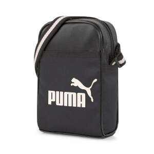 Puma Campus Compact Portable schwarze Umhängetasche mit weißem Puma-Logo - Puma