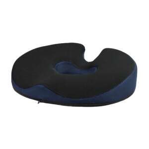 Poduszka siedziska anatomiczna QMed, niebieska i czarna, dla lepszej postawy i złagodzenia bólu pleców - Poduszka poprawiająca przyczepność