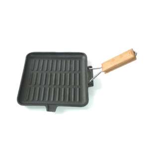 Grill öntöttvas serpenyő tapadásmentes fa nyéllel 96450570 - Bachmayer