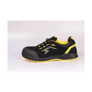 TALAN AIRFLEX BREATH S1P SRC ESD munkavédelmi cipő, fekete sárga betétekkel, oldalnézet - TALAN