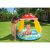 Baby playing in Gomba mushroom-themed inflatable baby pool with sunshade