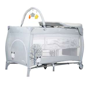 Asalvo Baby Complet travel cot with changing table, grey with animal print - Asalvo
