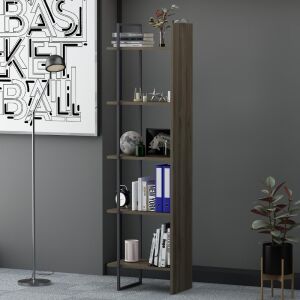 Quasar & Co.® Corner Shelf, Living Room/Bedroom Furniture, 45 x 30 x 171 cm, MDF, Dark Walnut 134579297 - Shelve