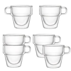Set of 6 Quasar & Co. double-walled glass cups - Coffee & Tea Set