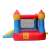 Side view of the Pepita Castle inflatable bouncy house with slide, red and blue