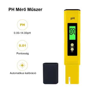 Digital pH Meter, Yellow, 0.00-14.00 pH, 0.01 Accuracy, Automatic Calibration - Pool chemical