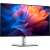 Monitor Dell P2725HE 27 cali Full HD z kolorowym abstrakcyjnym obrazem na ekranie, widok z boku