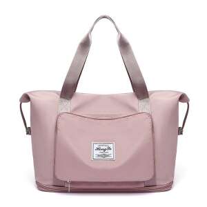 Pink foldable waterproof travel bag, perfect for gym, school, or weekend trips - Shoulder Bag