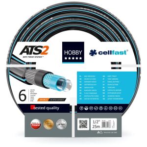 Cellfast Profi 1/2 Zoll 25m Gartenschlauch, Anti-Twist, 6-lagige Konstruktion - Cellfast