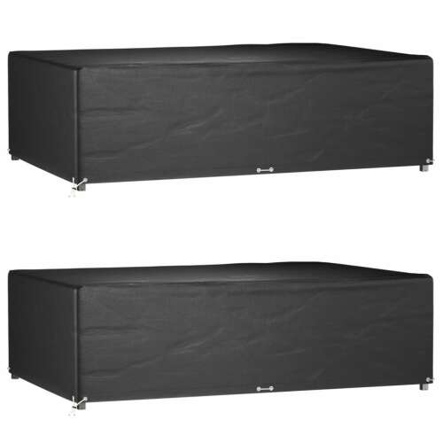 Két téglalap alakú kerti bútorhuzat készlet teraszbútorokhoz