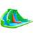 Pepita Croco XXL inflatable water slide with two slides and a climbing wall, green