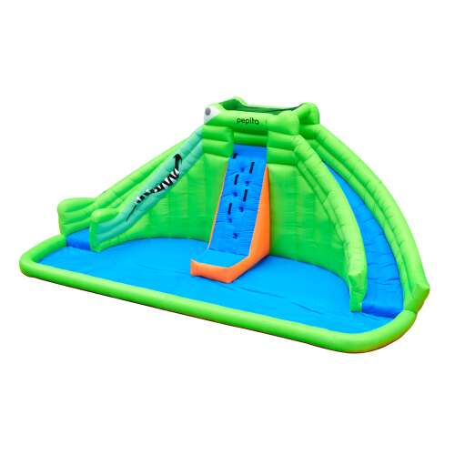 Pepita Croco XXL giant water bouncy castle 690x400x280cm with double slide and climbing wall #green