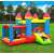 Pepita Castle XL inflatable bouncy castle with slide and ball pit, blue and red, children playing