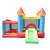 Pepita Castle XL inflatable bouncy castle with slide and ball pit, blue and red, another angle