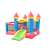 Pepita Castle XL inflatable bouncy castle with slide and ball pit, blue and red, front view