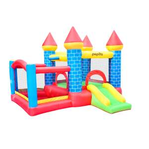 Pepita Castle XL Skákací hrad 295x260x205cm s bazénom a šmykľavkou #modro-červená