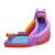 Pepita Hippo Water Slide Inflatable Bouncy Castle with Slide, Climbing Wall, Water Spray, Purple-Red - Front View