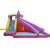 Pepita Hippo Water Slide Inflatable Bouncy Castle with Slide, Climbing Wall, Water Spray, Purple-Red - Side View