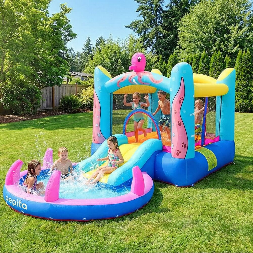 Pepita Ocean XL vizes Ugrálóvár 380x200x185cm pancsolóval és csús... Pepita Ocean XL vizes Ugrálóvár 380x200x185cm pancsolóval és csús...