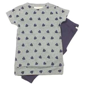 Lány Szett - Szürke Szív Mintás Tunika és Kék Leggings 35975484 - Knot So Bad